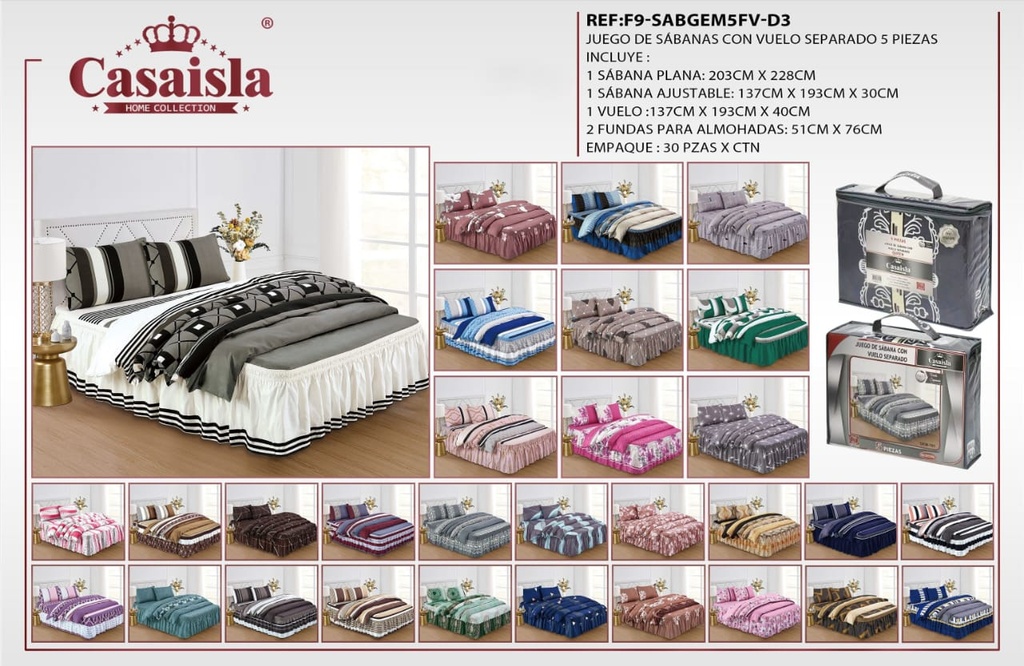 Sábana Gema con vuelo