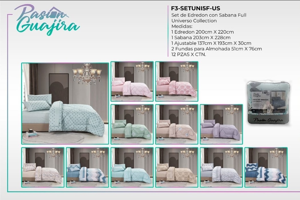 Juego de sábana con edredón Universo US