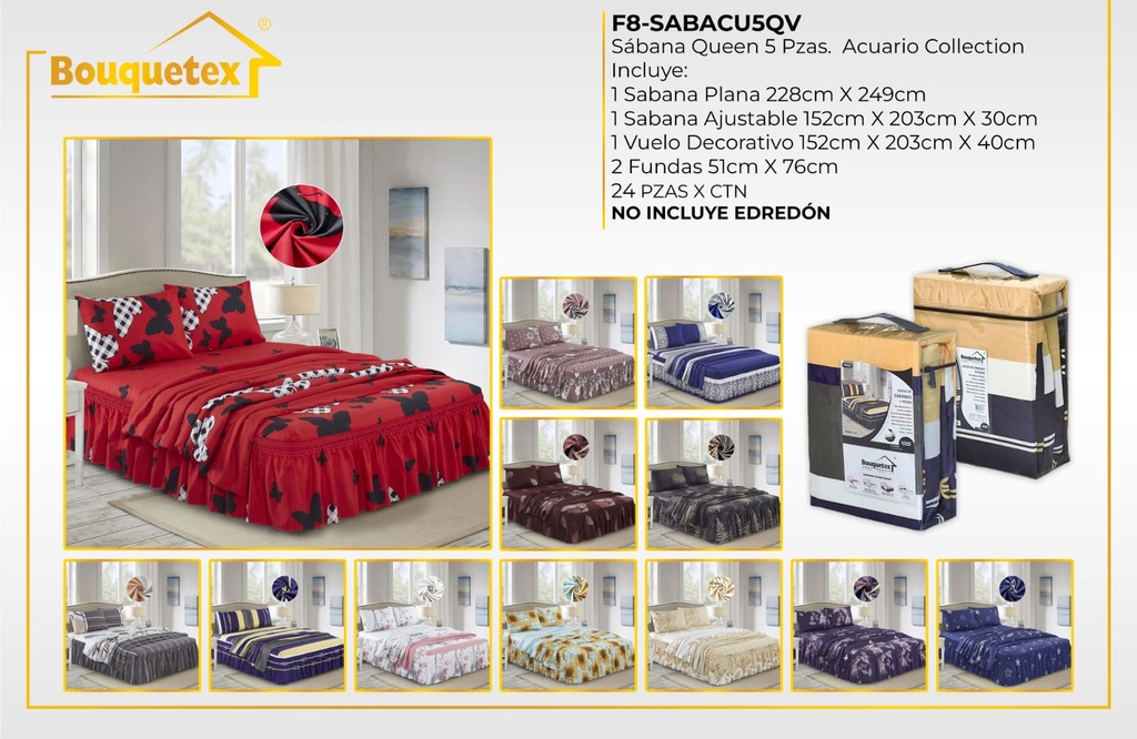 Sábana con vuelo Acuario