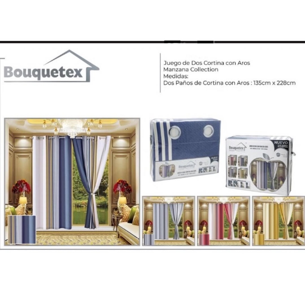 Cortinas con aros Manzana