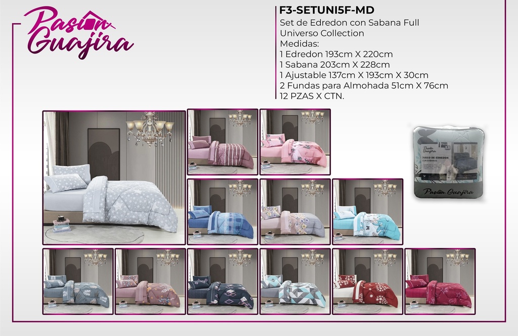 Juego de sábana con edredón Universo MD