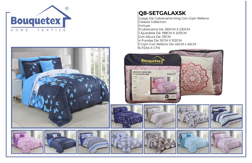 Juego de cubrecama con cojín Galaxia