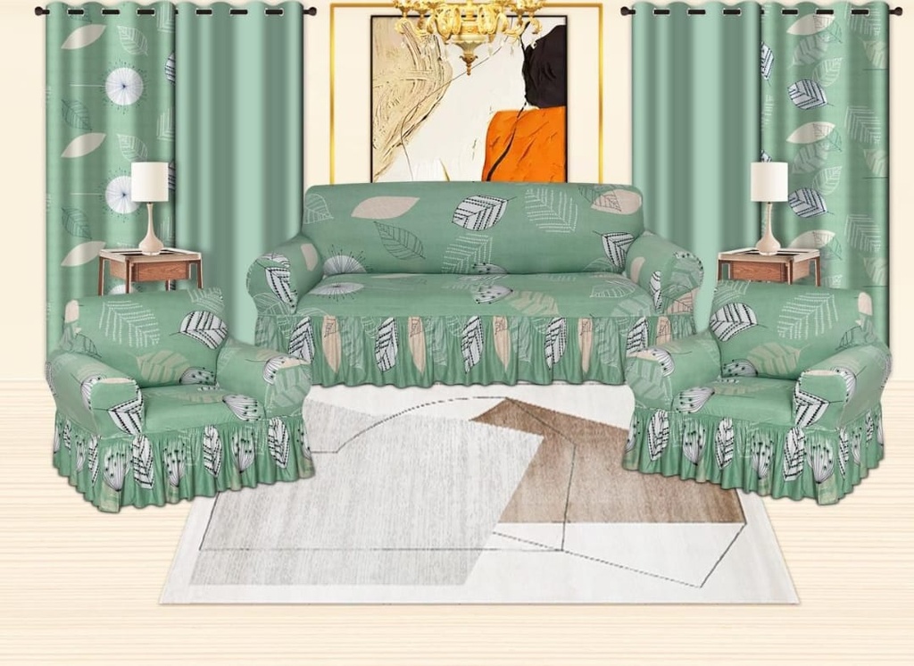 Juego de cortinas con forro estampado para sillón Tokio