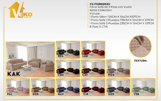 Juego de forro liso para sillón Kenia
