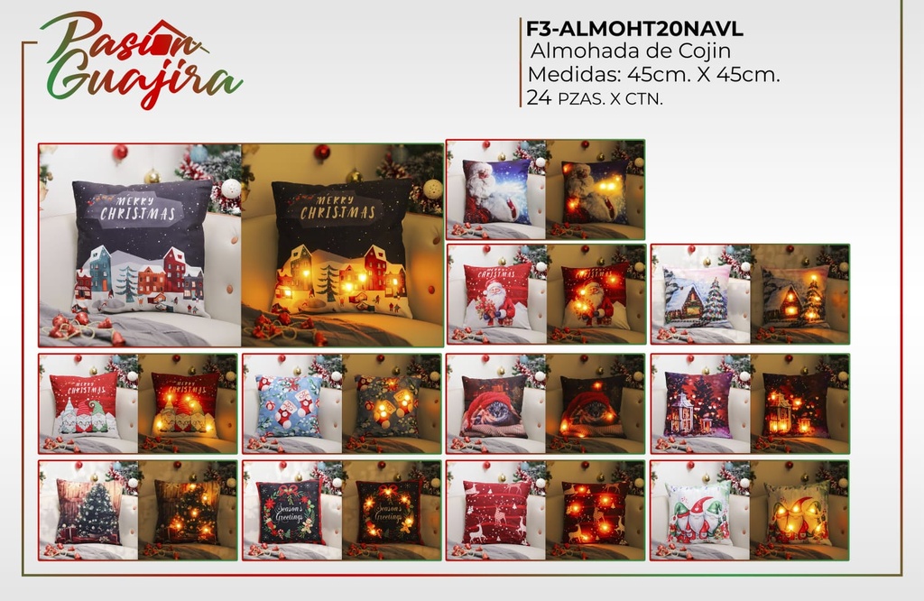 Cojín de navidad con luces