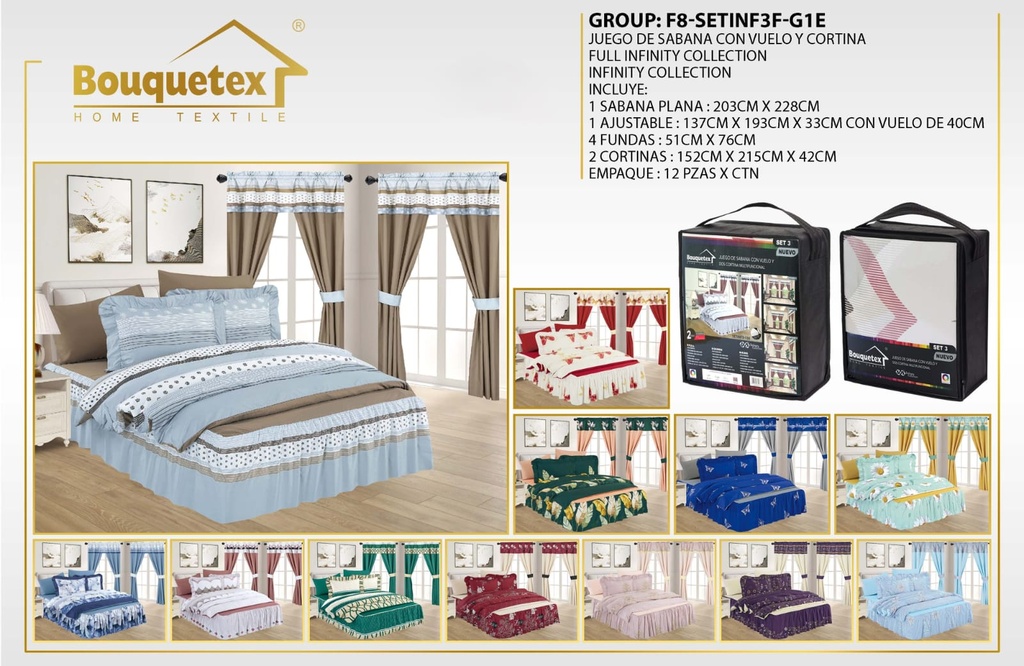 Juego de sábana con cortina Infinity