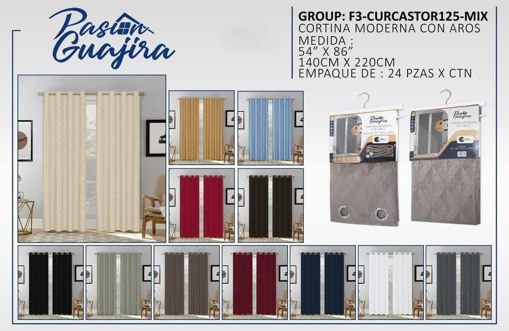 Cortinas blackout con aros Castor