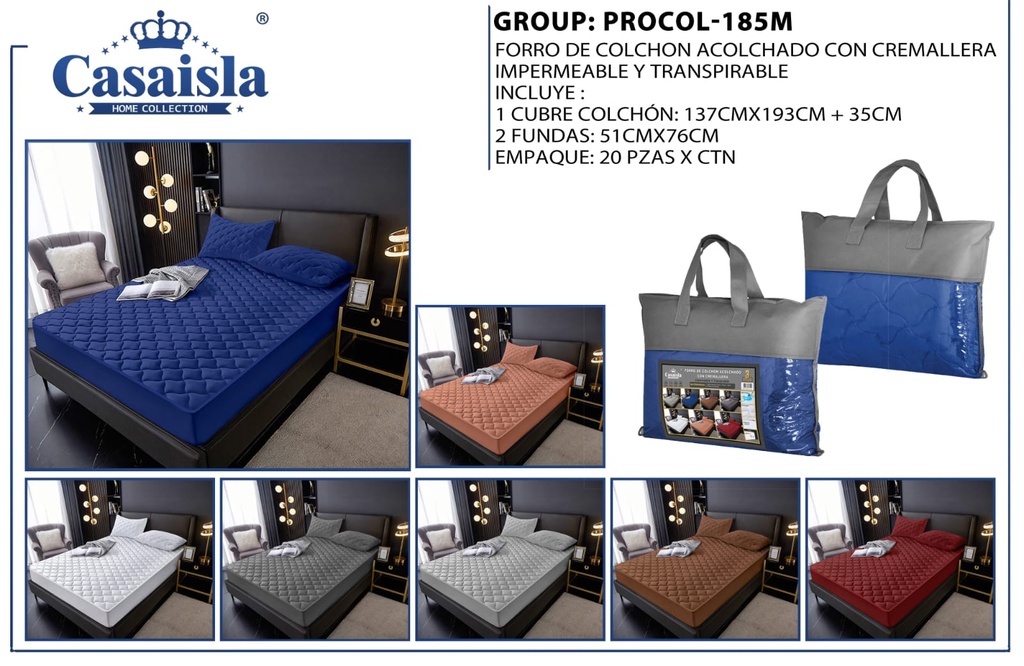 Protector de colchón y almohadas 185