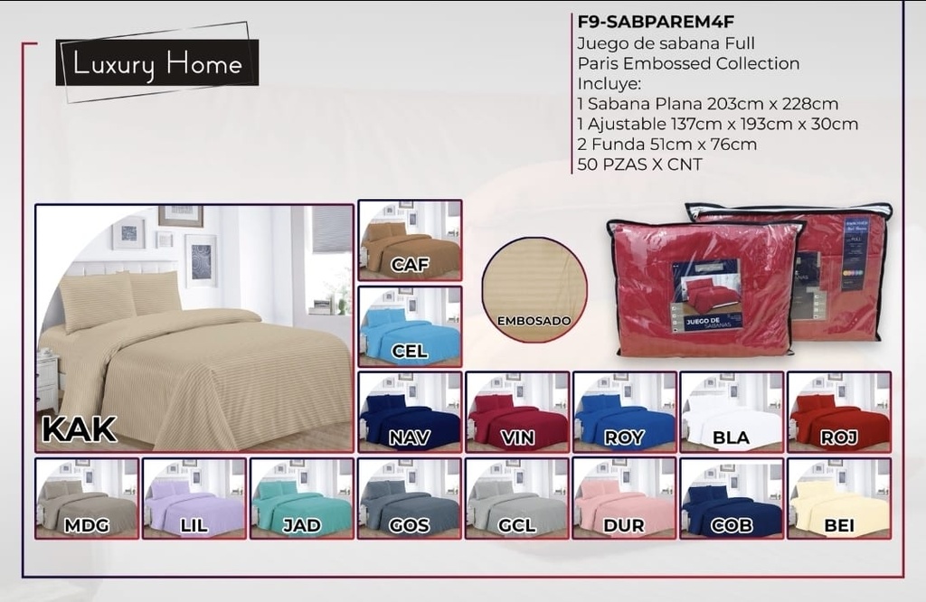 Sábana embozada Paris