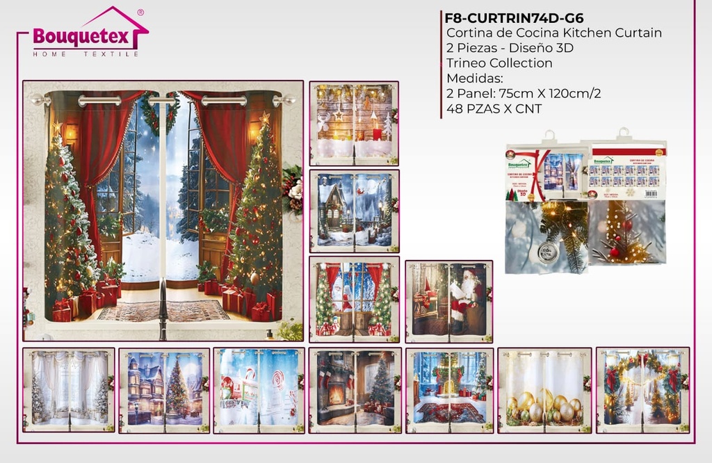 Cortinas de cocina Trineo 74