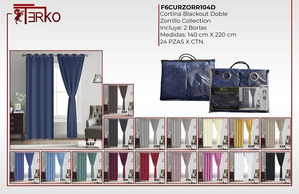 Cortinas blackout con aros Zorrillo