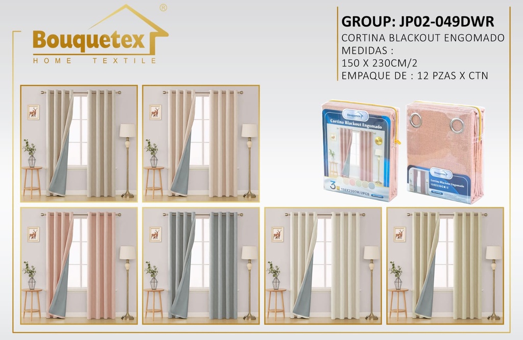 Cortinas blackout engomado