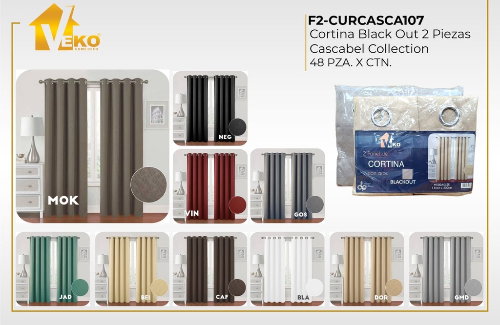 Cortinas blackout con aros Cascabel