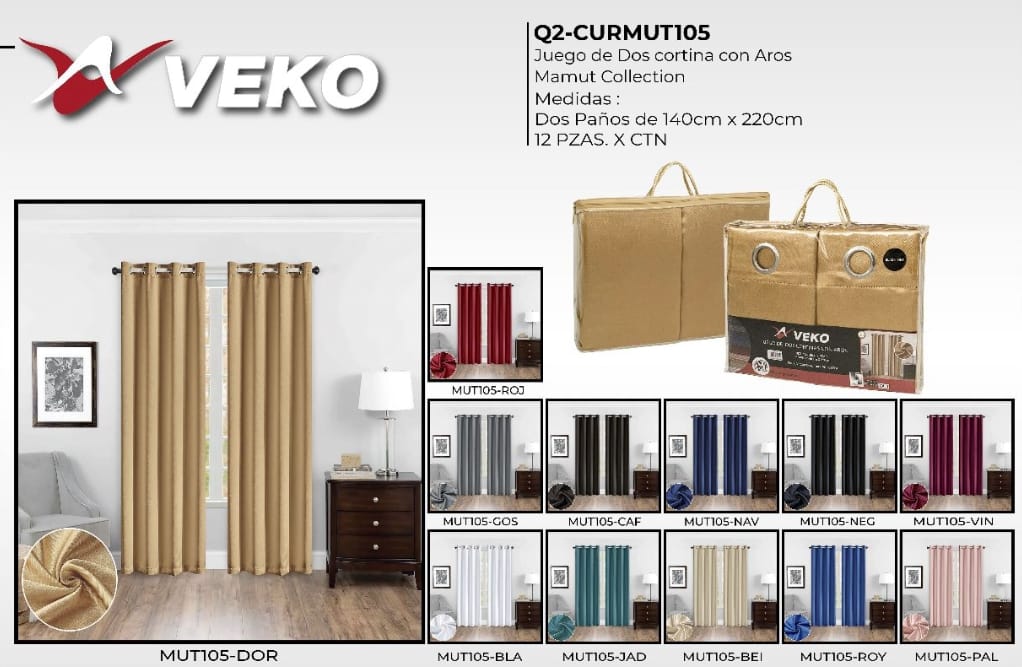 Cortinas blackout con aros Mamut