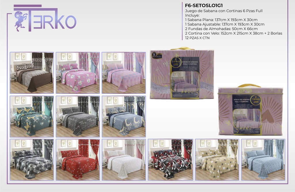 Juego de sábana con cortina Oslo