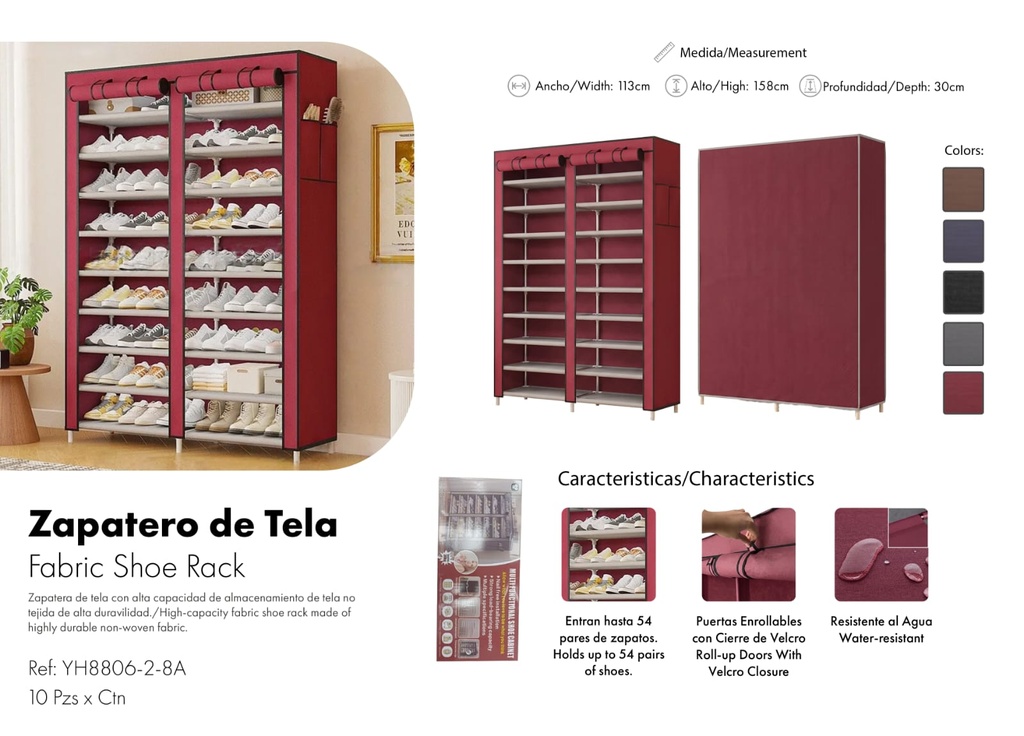 Estante de zapatos de tela 8806