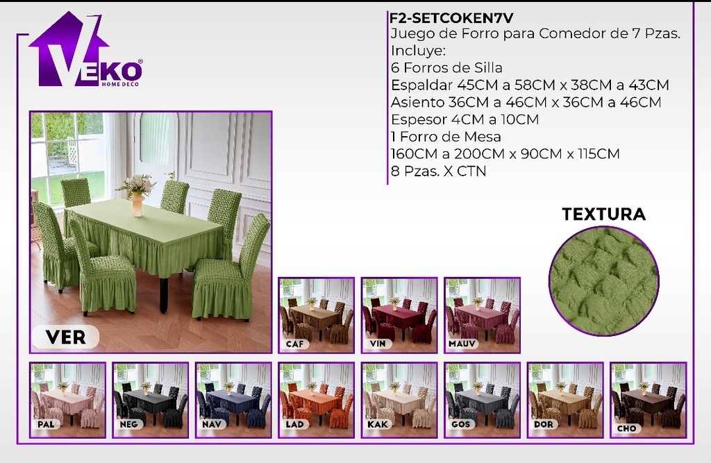 Juego de forro para comedor Burbuja