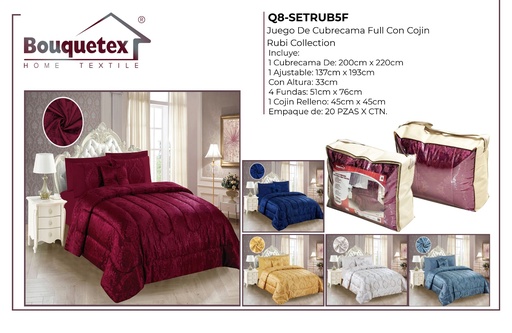 Juego de cubrecama con cojín Ruby