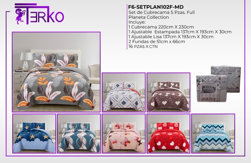 Juego de sábana con cubrecama Planeta MD