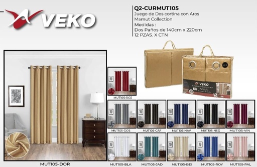 Cortinas blackout con aros Mamut