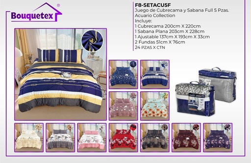 Juego de sábana con edredón Acuario