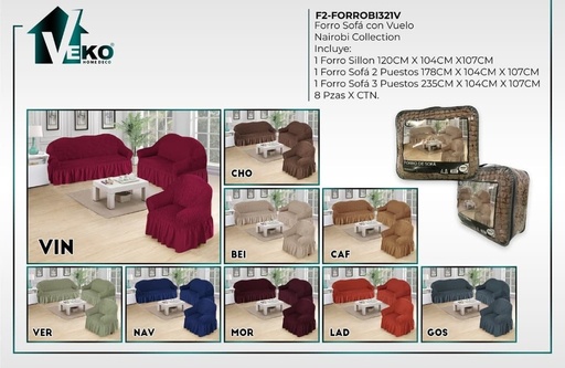 Juego de forro liso para sillón Nairobi