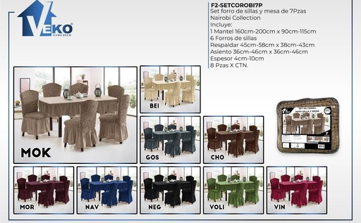 Juego de forro para comedor Nairobi