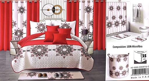 Juego de cubrecama con cortina y set de baño CC