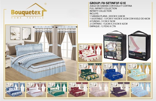 Juego de sábana con cortina Infinity