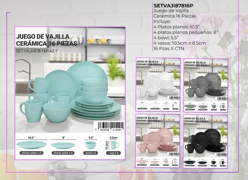 Juego de vajilla de cerámica 878