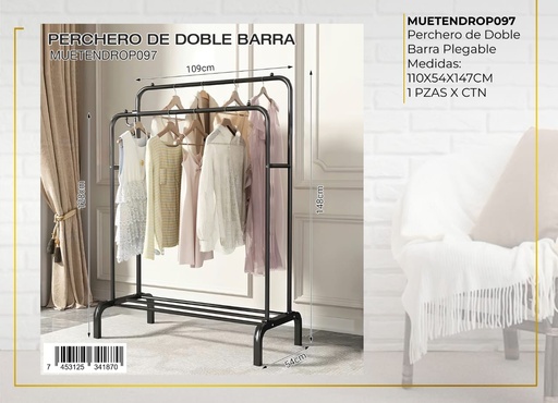 Perchero de doble barra 097