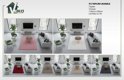 [F2-TAPLIN120200-L6-BEI] Alfombra de terciopelo F2