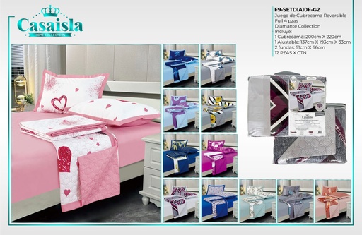 Juego de sábana con cubrecama Diamante