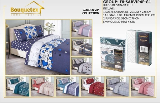 [F8-SABVIP4F-G1-111] Sábana Golden VIP