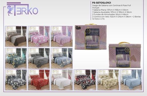 Juego de sábana con cortina Oslo