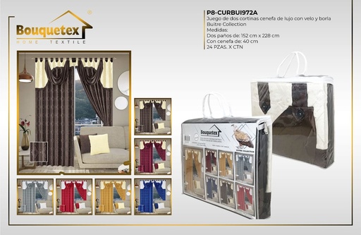 Cortinas con cinta y velo Buitre