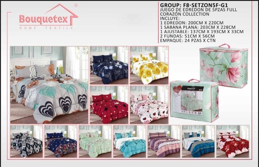 Juego de sábana con edredón Corazón