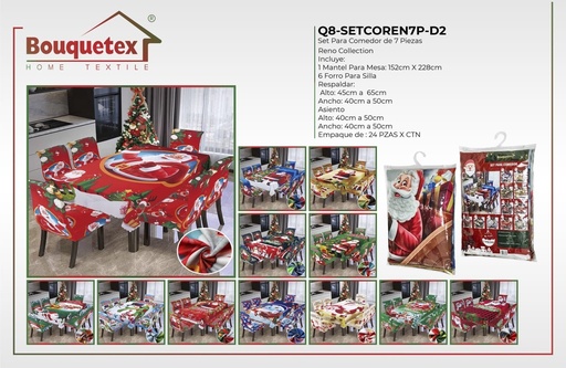 [Q8-SETCOREN7P-D2-129] Juego de forro para comedor Reno