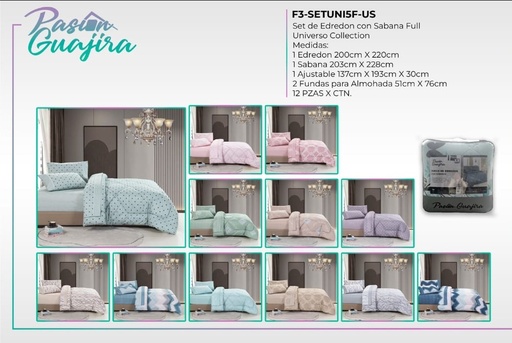 Juego de sábana con edredón Universo US