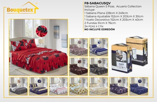 Sábana con vuelo Acuario