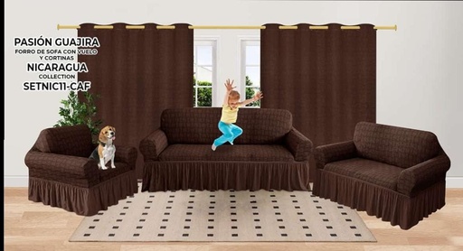 Juego de cortinas con forro liso para sillón Nicaragua