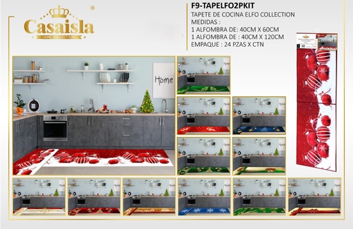 Juego de alfombras 3D para cocina Elfo