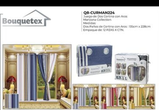 Cortinas con aros Manzana